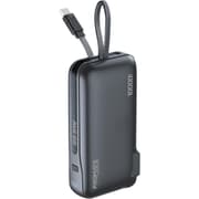 Promate Dual-Mode AC/DC Charger and 10000mAh Power Bank with 20W USB-C Port, Built-In USB-C Cable, 22.5W USB-A Quick Charge, Digital Display, and Multi-Protection System for Safe - Black product image