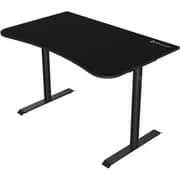Arozzi Arena Small Curved Gaming and Office Desk with Full Surface Water Resistant and Washable Mouse Pad, 2 Monitor Mount Cut-Outs, and Built-In Cable Management , Pure Black product image
