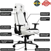 Arozzi Vernazza Soft PU Leather Ergonomic Office and Gaming Chair with High Backrest Recliner Swivel Tilt Rocker Adjustable Height and Adjustable Lumbar and Neck Support - White product image
