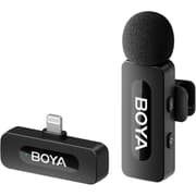 Boya BY-V1 Wireless Lavalier Microphone for iPhone, Mobile Phone Microphone iPhone Wireless, 100m Range, Mini Lapel Microphone for Podcast, Video, Vlog, YouTube, TikTok - Black product image