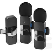 BOYA BY-V20 USB-C Wireless Microphone,Mini Lapel Mic with NoiseCancelling Compatibale with Android/Type-C Smartphone Laptop for YouTube Speaking Podcast Facebook Vlogging Video Recording - Black product image