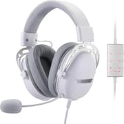 Redragon H376WG Aurora Wired Gaming Headset, 7.1 Surround Sound Over-Ear Headphone w/40 MM Audio Drivers, Advanced EQ Mode, 240g Lightweight, Cozy Memory Foam Pads, USB Powered for PC/PS4/NS - White product image