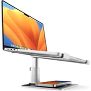 Twelve South HiRise Pro for Laptops and MacBooks, Ergonomic, Height, Adjustable Stand with MagSafe Wireless (not included) Capable Charging Base - Silver product image