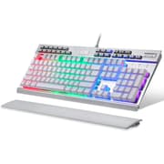 Redragon YAMA K550 Mechanical Gaming Keyboard, RGB LED Backlit with Purple Switches, Macro Recording, Wrist Rest, Volume Control, Full Size, Yama, USB Passthrough for Windows PC Gamer (White) product image