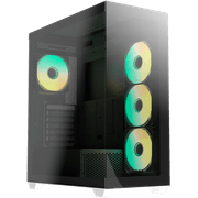 Raidmax Infinita Series i800CWF Chrome ATX 2 Side Tempered Glass 4x 120mm ARGB Fan Preinstalled Supports Up to 400mm GPU & USB C - White product image