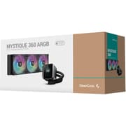 DeepCool MYSTIQUE 360 ARGB LCD Liquid Cooler 360mm 5th Gen Pump 3400RPM 2.8" 640x480 TFT LCD Screen 2150 RPM Fan Speed 72.45 CFM Fan Airflow , Black product image