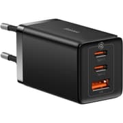 Baseus Travel Charger GaN5 Pro Fast Wall Charger, C+C+U, QC, AFC, PD 65W with Type-C to Type-C (100W) Cable 1m, Black product image