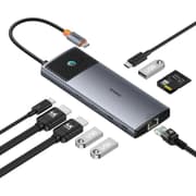 Baseus Hub 10in1 Metal Gleam II Series, USB-C to 1xHDMI, USB-A (10Gbps), USC-C, 2xUSB-A, Ethernet RJ45, SD/TF card, mini-jack 3,5mm, USB-C(PD) - Space Grey product image