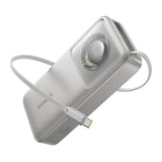 Baseus Free2Pull 20000mAh Power Bank with Built-in Retractable Type-C Cable for Laptop - 65W Fast Charging, Digital Display - Silver product image