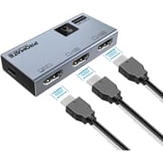 Promate MEDIASWITCH-2T HDMI Switch Adapter, Premium Ultra High-Resolution HDMI Switch with 8K@60Hz, 4K@120Hz Display, 3 HDMI Ports, Touch Control and Ultra-Compact Design product image