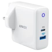 Anker PowerPort PD+ 18W Type-C + 15W USB-A with LED Indicator, UK Plug Wall Charger - White product image