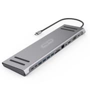 Go-Des 14in1 GD-9120 USB C Type-c Hub hubs docking station dual 4K HDR, VGA, RJ45 Ethernet USB3.0 100W PD SD/TF/ Card reader 3.5mm Audio Go-Des PD Charging adapter product image