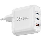WiWU WI-U024 Ark GaN 65W High Quality Fast Charging USB Type-C x 2 + USB-A QC & PD Multi Port Power - White product image