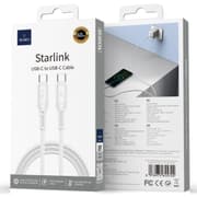 WiWU Wi-C04ЗE Starlink 60W Fast Charging & Durable Cable With USB-C to USB-C Cable 1M - White product image