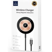 WIWU Wi-W007 Strong Magnetic Adsorption Wireless Charger 15W Type-C 1M Cable for iPhone - Black product image