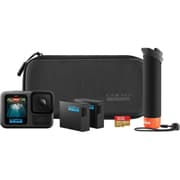 GoPro Hero13 Accessory Bundle Action Camera, 27.6MP Active Pixels, Includes The Handler, 2 Enduro Batteries, 2 Curved Adhesive Mounts, 64GB SanDisk MicroSD Card, & Carrying Case, Black product image