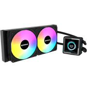 Raidmax LM240 ARGB LCD AIO Water Cooling System 240mm ARGB 2.73" IPS Animation LCD Display Compatible with Intel & AMD CPU Socket . Black product image