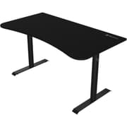 Arozzi Arena Medium Curved Gaming and Office Desk with Full Surface Water Resistant and Washable Mouse Pad, 2 Monitor Mount Cut-Outs, and Built-In Cable Management , Pure Black product image