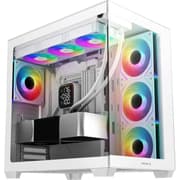 DeepCool CG530 4F Panoramic ATX Mid-Tower Case 4x Pre Installed Fans Dual Chamber, Support Back Connectors & Up to 2x 360mm +280mm Radiators, Front 2x USB3.0 , White product image