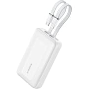 Anker Zolo Power Bank, 20,000mAh 30W Max Fast Portable Charger with Built-in USB-C and MFi Certified Lightning Cables, USB-C&A, Battery Pack for iPhone 16/15 Series, MacBook, Galaxy - White product image
