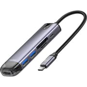 Mcdodo HU-7740 6 in 1 Hub, Aluminum Allow + Nylon Materials, HDMI, USB-A3.0 x2, VGA, USB-C (PD 100W), SD/TF Card Slot product image