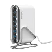 Momax UM55 Smart Charging Station 1-Charge Flow, 2 USB-A ports and 4 USB-C ports GaN Charger 120W - White product image