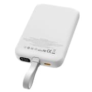 WIWU Wi-P024 10000mAh Magnetic Wireless Charging Power Bank PD 20W Fast Charging Battery Pack with Built-in Cable - White product image