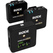 RODE Wireless Go II Dual Channel Wireless System with Built-in Microphones with Analogue and Digital USB Outputs, Compatible with Cameras, Windows and MacOS computers, iOS and Android phones - Black product image
