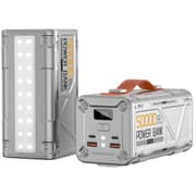 WiWU WI-P029 Armor 100W 50000mAh Power Bank multiple devices, including laptops and smartphones, Dual 100W USB-C, 22.5W USB-A Fast Charging Backup Battery with Built-in Flashlight- Silver product image