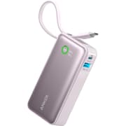 Anker Nano Power Bank, 10,000mAh Portable Charger with Built-In USB-C Cable, 30W Max Output, for iPhone 16/15 Series, MacBook, AirPods, and More - Lilac purple product image