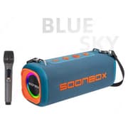 Soonbox S9200 Stereo Bluetooth High Power Party Box Waterproof Outdoor 100W Wireless Speaker Portable Audio System Sound Speakers, Bluetooth, TF card, USB, AUX, TWS, with Mic - Blue product image