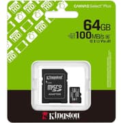 Kingston SDCS3/64GB Canvas Select Plus 64GB microSDXC Card Up to 100MB/s A1 Class 10 UHS-I with Adapter product image