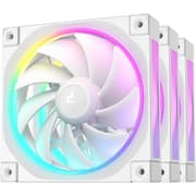 DeepCool FL12 120mm Case Fans, 2150 RPM Fan Speed, 55 CFM Fan Airflow, Fluid Dynamic Bearing Type, 4-Pin PWM Fan Connector, Addressable RGB LED, Pack of 3, White product image