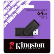Kingston DataTraveler Exodia S USB Stick - 64GB - USB 3.2 Gen 1 - USB Type A - Black/Black product image