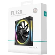 DeepCool FL12R Reversed Fan Blade 120mm Case Fans, 2150 RPM Fan Speed, 55 CFM Fan Airflow, Fluid Dynamic Bearing Type, 4-Pin PWM Fan Connector, Addressable RGB LED, Single Pack, Black product image