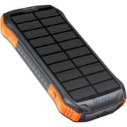 Promate Solar Power Bank, Portable 10000mAh Battery Charger with IP65 Water Resistant, 10W Qi Charger, 20W USB-C Power Delivery, QC 3.0 Port, 5V/2A USB Port and 300lm LED Light - Black product image