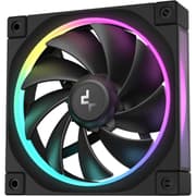 DeepCool FL12 120mm Case Fans, 2150 RPM Fan Speed, 55 CFM Fan Airflow, Fluid Dynamic Bearing Type, 4-Pin PWM Fan Connector, Addressable RGB LED, Single Pack, Black product image