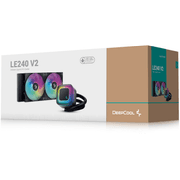 DeepCool LE240 V2 Liquid CPU Cooler, 240mm Radiator, 2x 120mm Pre-Installed ARGB Fan, 2100 RPM Fan Speed, 75.89 CFM Fan Airflow, Hydro Bearing Type, Anti-Leak Technology, Black product image
