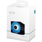 DeepCool RF12 FS RGB 120mm Fan Speed: 500~1500 RPM Fan Airflow: 56.5 CFM Fan Air Pressure: 1.66 mmAq Hydro Bearing - Fan Connector: 4-pin PWM, Pack of 3, Black product image