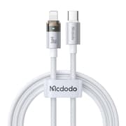 Mcdodo CA-6942 36W USB C to Lightning Cable with Flashing Light 4ft, Nylon Braided Lightning USB C Fast Charging Cable Fit for 14 13 12 11/Pro/ProMax/Plus, iPad, AirPods, iTouch - White product image