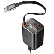 Mcdodo CH-4280 40W Gan5 USB-C Charger, Dual Port, Retractable Cable Fast Charging Adapter with LED Indicator - Black product image