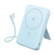 Anker Zolo Magnetic Power Bank, 10,000mAh Wireless Portable Charger with 30W Max Fast Charging, Battery Pack with Built-in USB-C Cable and Adjustable Stand, for iPhone 16/15 Series, AirPods - Blue product image