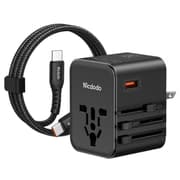 Mcdodo CP-3260 MDD G5 Series 25W 2 USB-C + 1 USB-A Universal Travel Power Adapter Charger with USB-C to USB-C Cable - Black product image