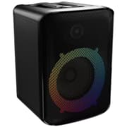 HiFuture Event 80W Portable Bluetooth Speaker – Dual Drivers, Dynamic RGB Lights, Karaoke-Enabled with Mic Input, TWS Pairing, Power Bank Function, IPX4 Waterproof, 4000mAh Battery – Black product image