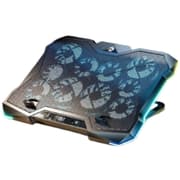 RTAKO LZ-D11 Gaming Laptop Cooler 10 Fans Foldable Adjustable Notebook Stand Heat Dissipation Holder for 12-18'' Cooling Pad W/ RGB Light - Black product image