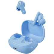 Skullcandy SMOKIN Buds Wireless Earbuds, Bluetooth Headphones, Noise Isolating Fit, Up to 20 Hours Battery, IPX4 Sweat and Water Resistant, Microphone for iPhone Android - Preppy Blue product image