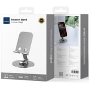 WiWU ZM-014 360 Degree Rotatable Metal Stand Base and Desktop Mobile Phone and Tablet Holder - Silver product image