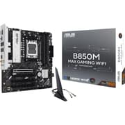 ASUS B850M MAX GAMING WIFI 6 AM5 Micro ATX AMD B850 Chipset, 4x DDR5 UDIMM Slots, Up to 256GB Max Memory, 4x PCIe x16 Slots, 2x M.2 Slots, WiFi & BT Connectivity product image