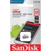 SanDisk 256GB Ultra microSDXC UHS-I Memory Card Up to 100 MB/s C10, Full HD, Micro SD Card product image