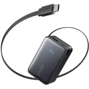 Anker Nano Power Bank, 10,000mAh Portable Charger with 2.3 ft InstaCord Retractable Cable, 45W Max Compact Battery Pack, Smart Display, for iPhone 16 Series, iPad, Galaxy, Pixel, and More - Black product image